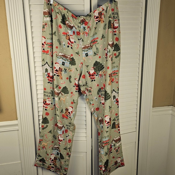 Pottery Barn Kids Adult Candy Cane Village Christmas Pajamas‎ Mens Womens XL - Picture 5 of 6